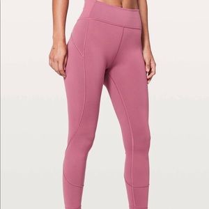 Lululemon NWT In Movement 7/8 tight Moss Rose sz 4